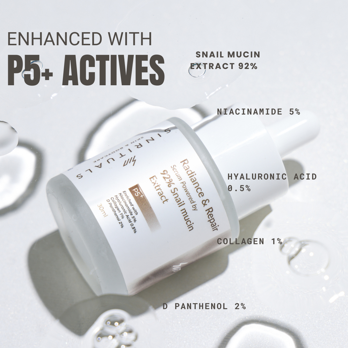 Radiance and Repair Serum with 92% Snail mucin Extract (30ml)