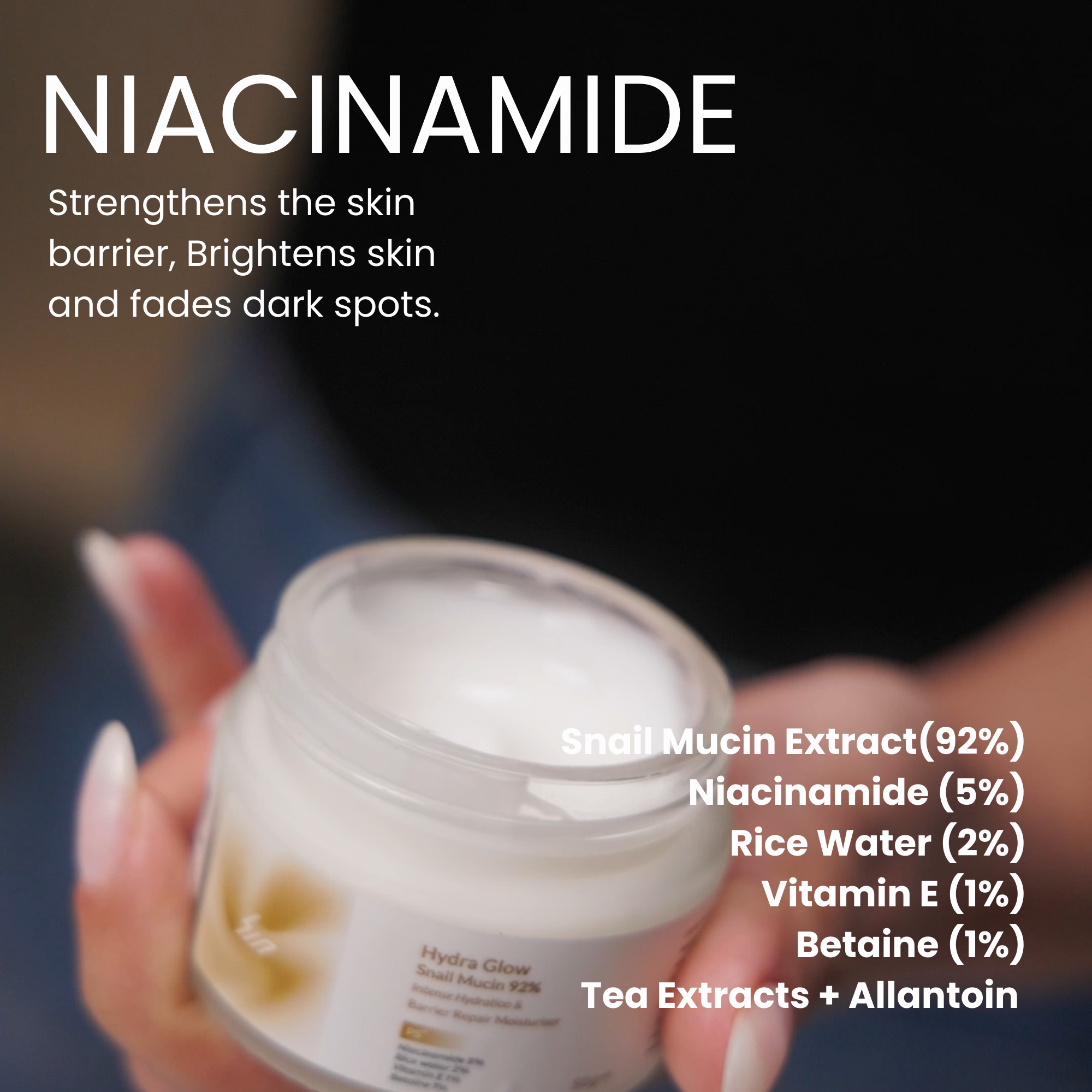 Hydra Glow 92%snail mucin moisturiser (50gm)